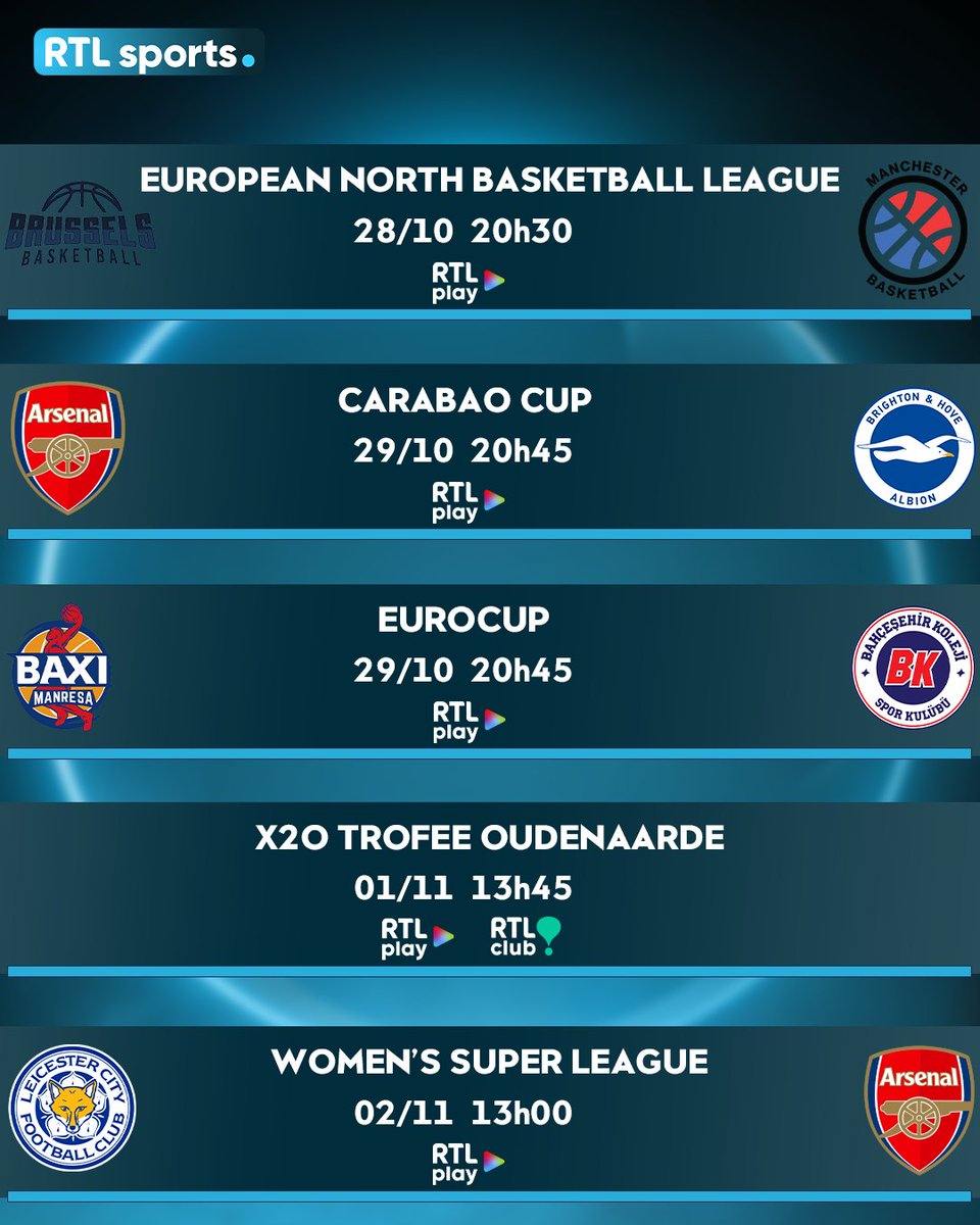 Du basket, du foot et le retour du cyclocross : voici le programme de la semaine sur #RTLsports ! 🔥