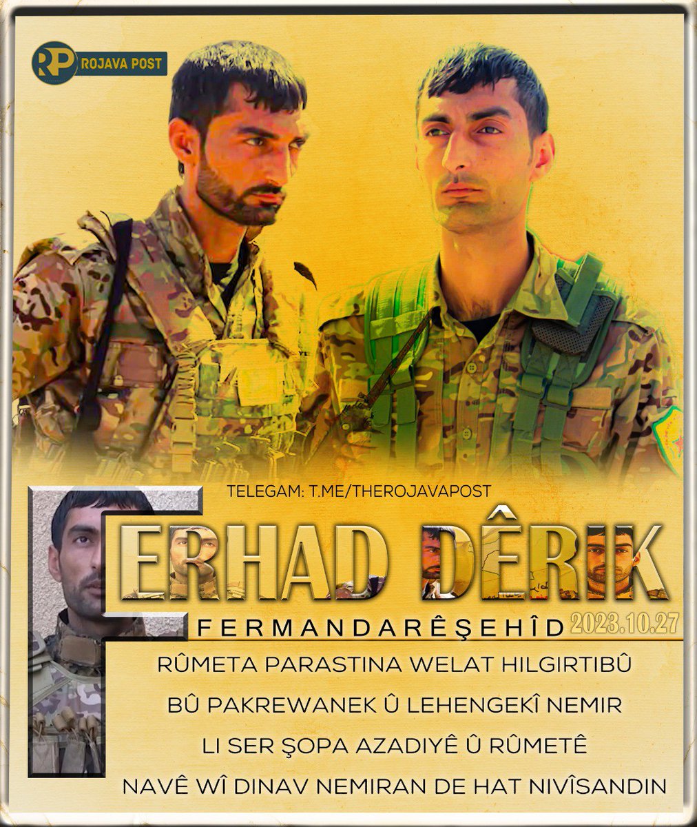 Rojava_Post's tweet image. In memory of the martyred leader #Farhad_Dirk 
(#Shibli_Shibli)

He held a position within the ranks of the #People_s_Protection_Units (#YPG).

#Rojava_Post