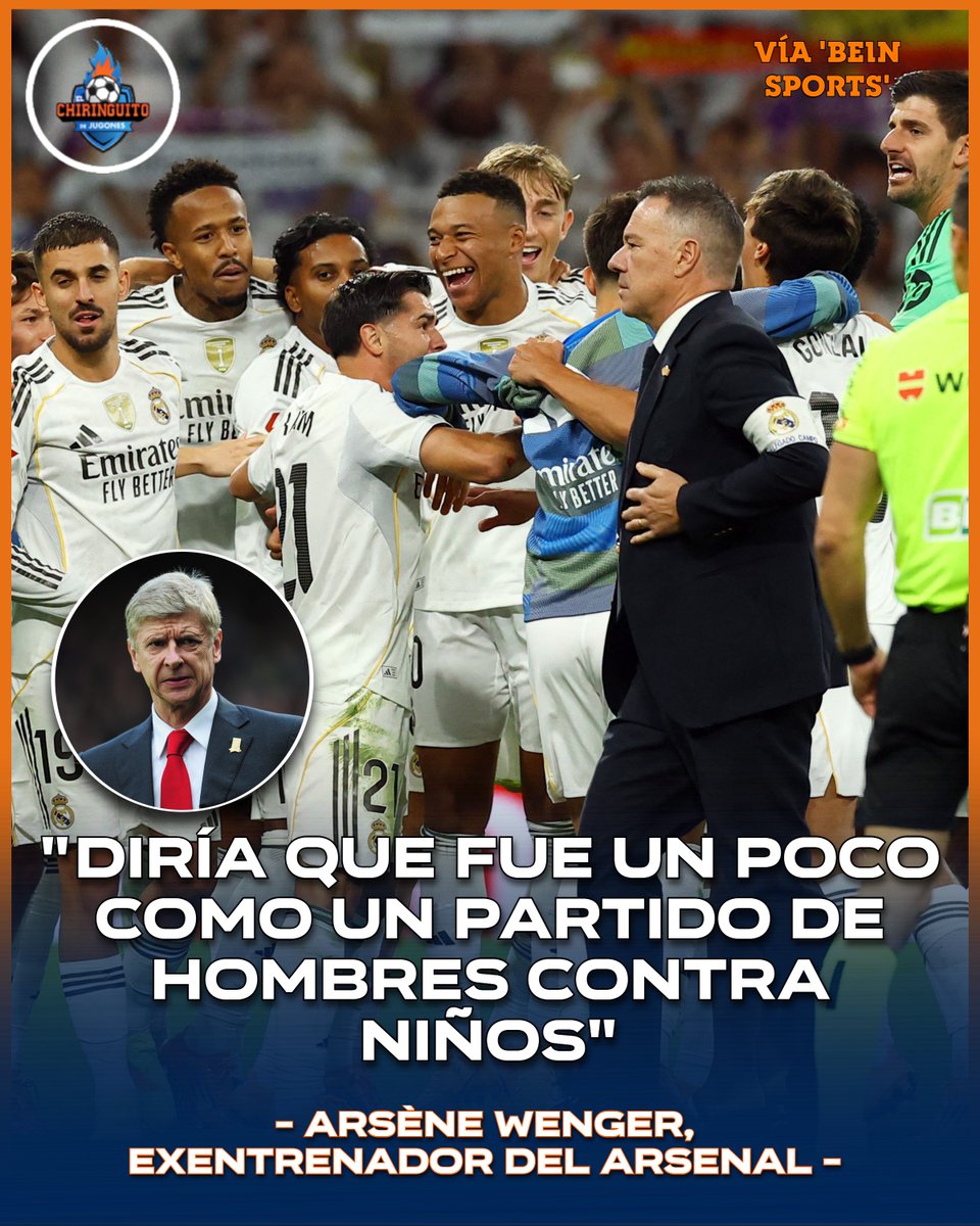 😳 "Diría que fue un poco como un partido de hombres contra niños en algunos aspectos".

🔝 "Xabi Alonso equilibró bien a su equipo".

🗣️ Las palabras de Wenger, exentrenador del Arsenal, sobre EL CLÁSICO.