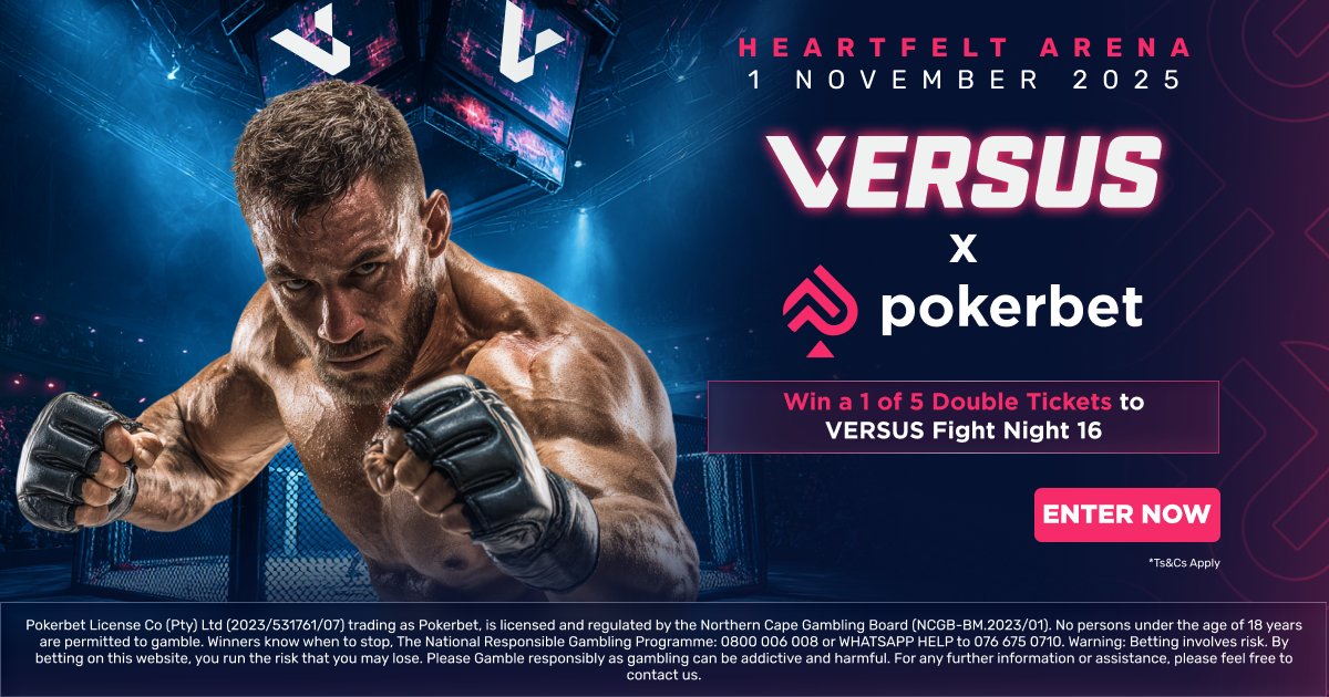 🥊 VERSUS FIGHT NIGHT 16 TICKET GIVEAWAY! 🥊

WIN Double Tickets to VERSUS Fight Night 16 LIVE!

We’re teaming up with Versus MMA to give 5 lucky winners a pair of double Tickets to the next major event! Don't miss the intense action live.

TO ENTER THE DRAW,
👉 FOLLOW