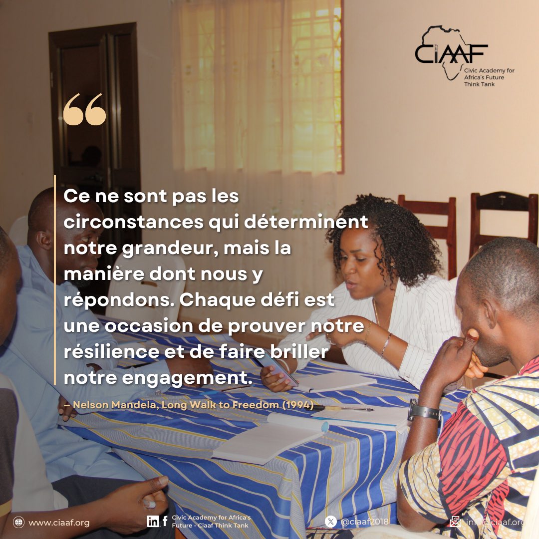 Ciaaf2018's tweet photo. Faisons de cette semaine un pas de plus vers une gouvernance plus juste, une citoyenneté plus active, et un engagement plus fort. 💪🏾
✨ Bonne semaine à toutes et à tous !
#LundiMotivation #CiAAF #Leadership #EngagementCitoyen #BonneGouvernance https://t.co/oJODdFyC3h