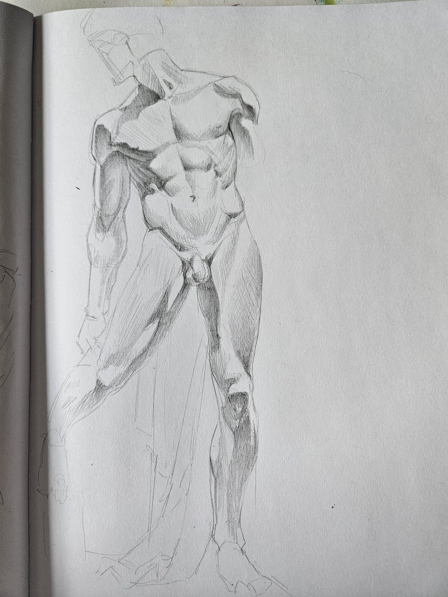 I should post my art here more Often🧙‍♂️
Anyway, Here is a sketch study of Achille Wounded in the Heel done in my sketch book