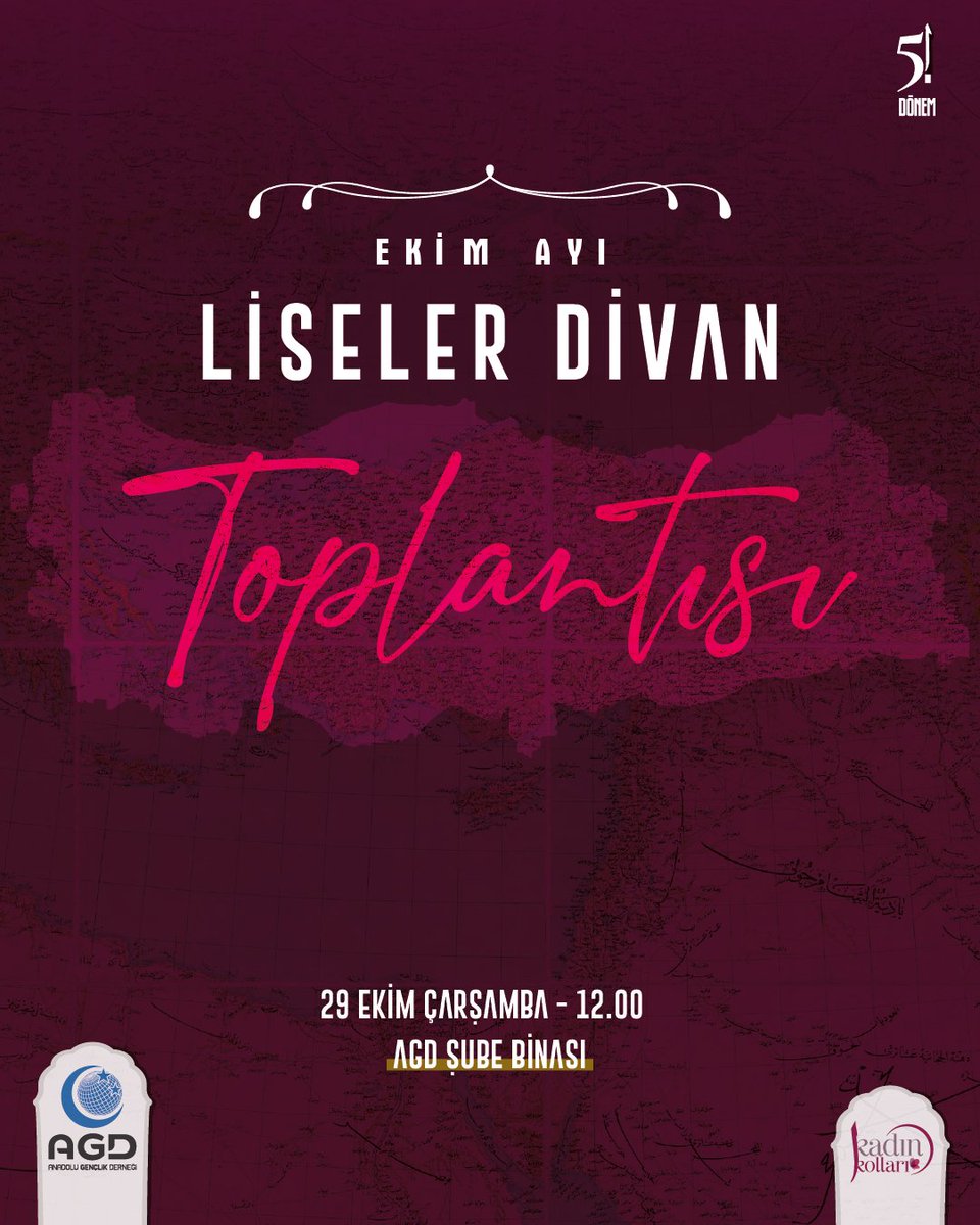 Ekim Ayı Liseler Divan Toplantısı 🚩

🗓 29 Ekim Çarşamba 
🕰 12.00
📍 AGD Eskişehir Şube Binası