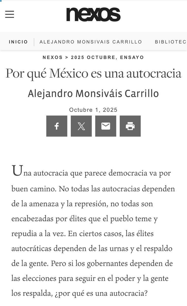 No solo hay erosión—el régimen ya es otro. Agradezco a Nexos el espacio.