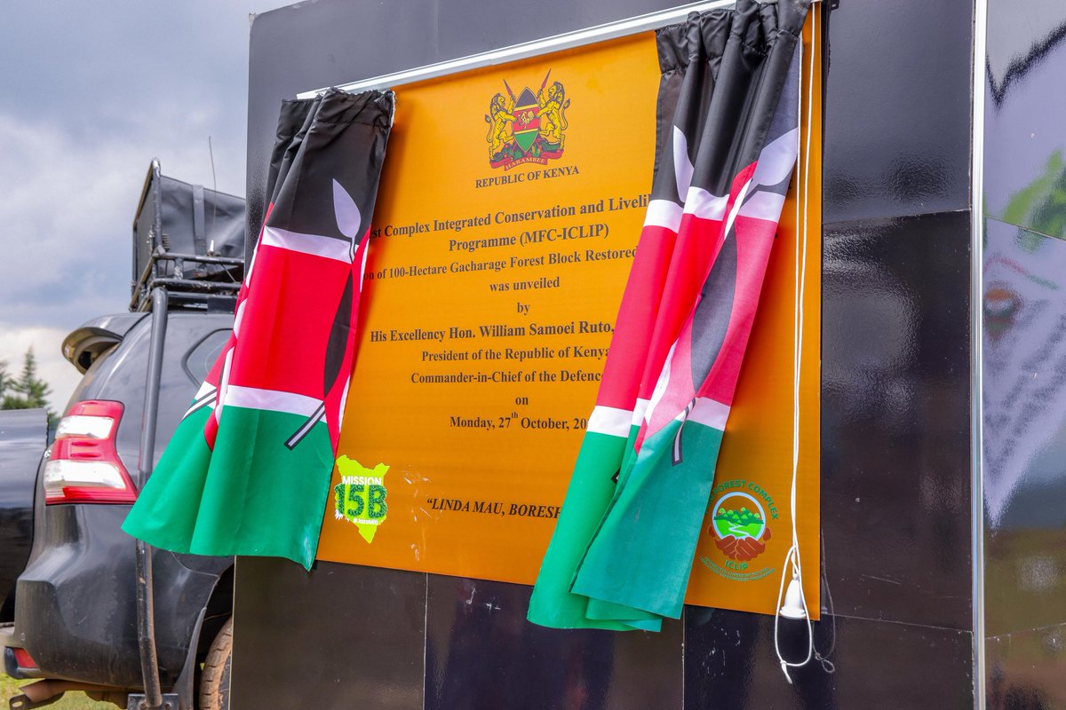 In Pictures : His Excellency the President Dr. William Samoei Ruto today adopted 100 Hectares of the degraded Gacharage Forest Block in Kuresoi North, Nakuru County under the Mau Forest Complex Integrated Conservation and Livelihood Improvement Programme (MFC-ICLIP). 

MFC-ICLIP