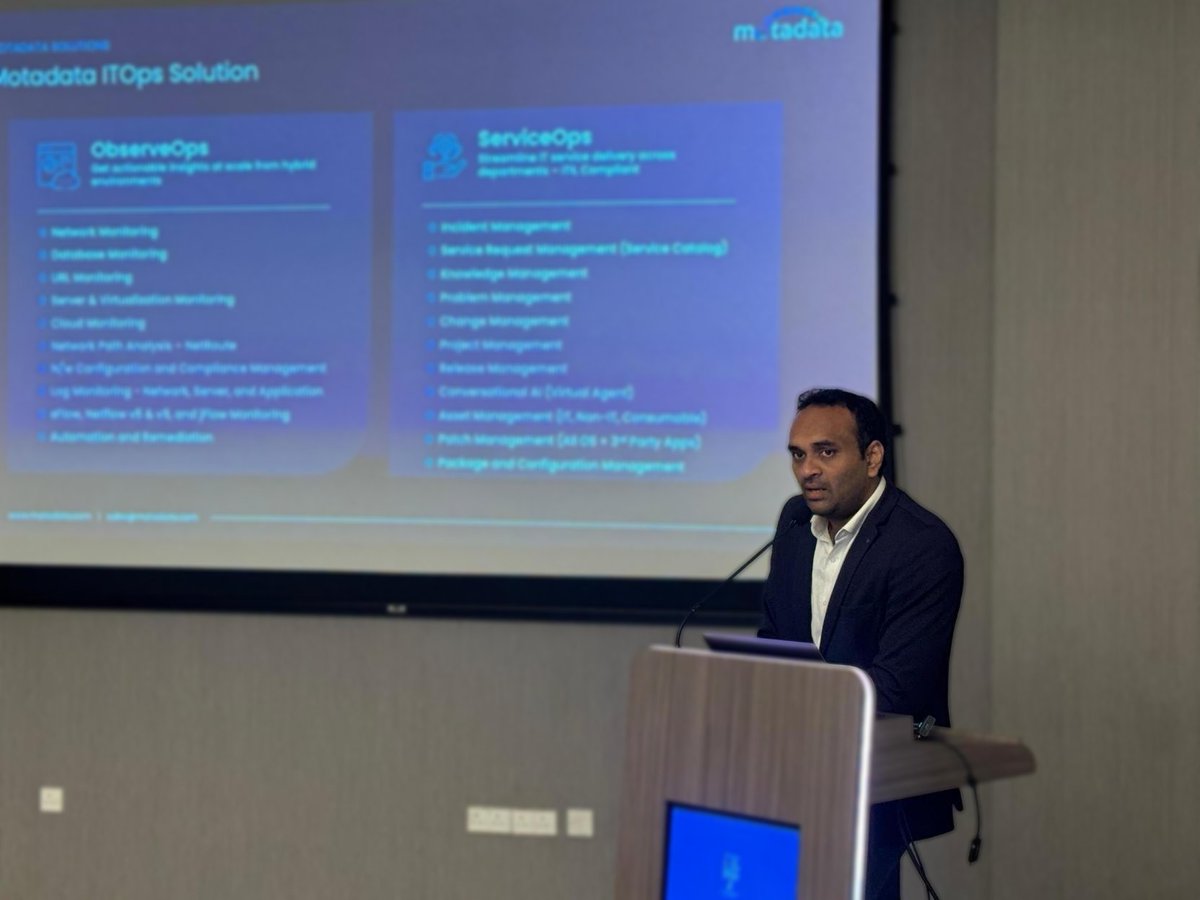 MotadataSystems's tweet image. A great experience at SAT Forum 2025, Colombo! Our session, “Discover the Future of Intelligent IT Operations,” explored how AI, automation, and observability are reshaping IT operations.

#motadata #futureofit #aiopsinnovation