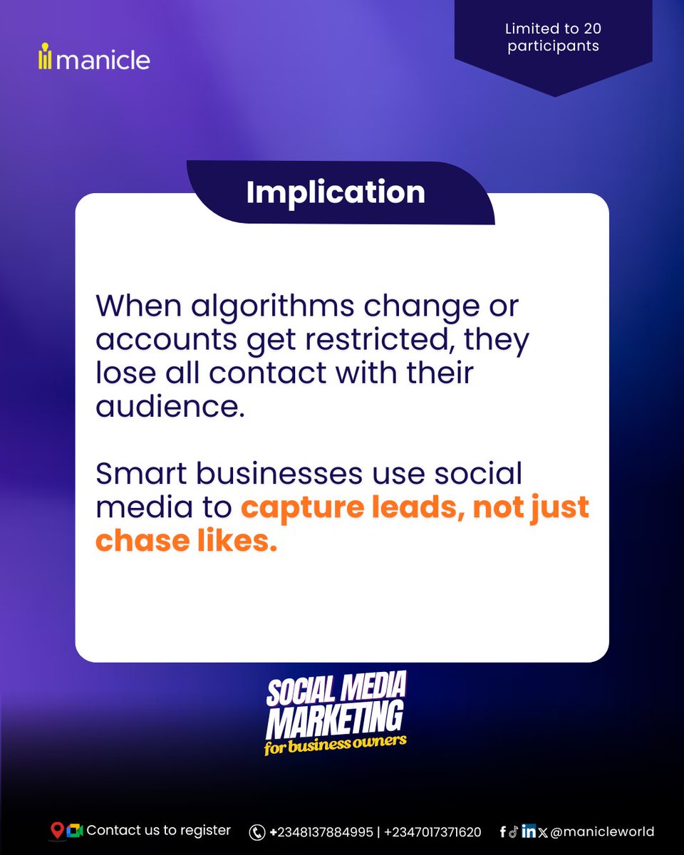 Manicleworld's tweet photo. Class begins on Saturday. Register now!!!

#socialmediamarketingclass  #manicle #november1st https://t.co/M2CzlOuDKz