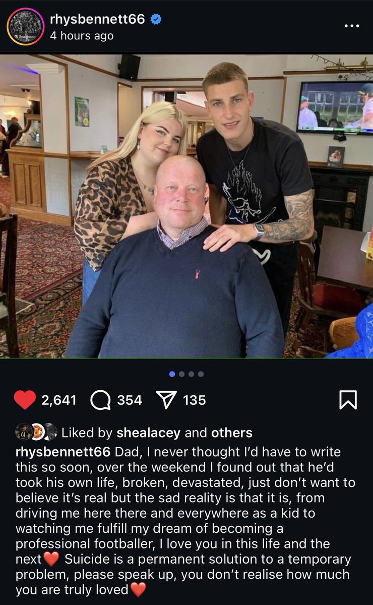 Our thoughts are with Rhys Bennett and his family ❤️ #MUFC