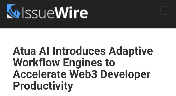 AtuaAI's tweet image. Atua AI introduces adaptive workflow engines to accelerate Web3 developer productivity and automation.
Read more: issuewire.com/atua-ai-introd…