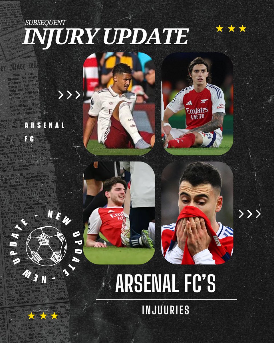 1️⃣ William Saliba was forced off at half-time of Arsenal’s win over Crystal Palace after feeling an issue that Mikel Arteta said was serious enough that he “had to be out” for the second half. Nothing obvious in-game mechanism suggesting a major injury. Should be a fast recovery.