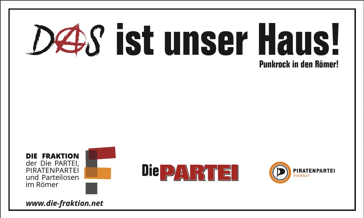 AM 1.11. laden wir, anlässlich von 10 Jahre DieFRAKTION, zum Protest! "Das ist unser Haus", ab 17 Uhr auf dem Römerberg. Diskussion &amp; Musik mit #ELMORGEN, #LarsKolbe u.v.m.! Für mehr Subkultur! die-fraktion.net/detailansicht/…