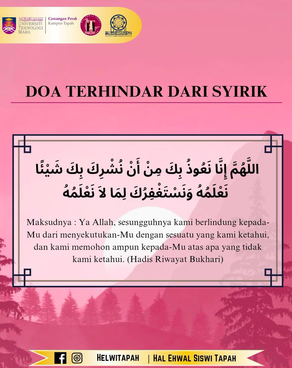 Helwitapah's tweet photo. 🔖 *Pengisian Doa : Doa Terhindar Dari Syirik* 🔖 https://t.co/2PjOj5ppL6