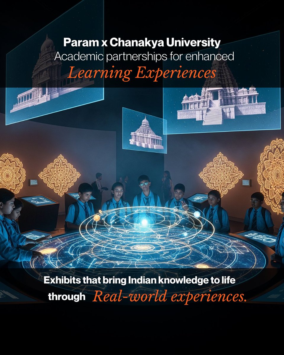 paraminnovation's tweet image. Rooted in tradition, designed for the future.📚✨
Param Foundation × @ChanakyaUni are co-developing learning experiences based on Indian knowledge systems and cultural research.
#ParamFoundation #Education #IndianKnowledgeSystems #InnovationInLearning