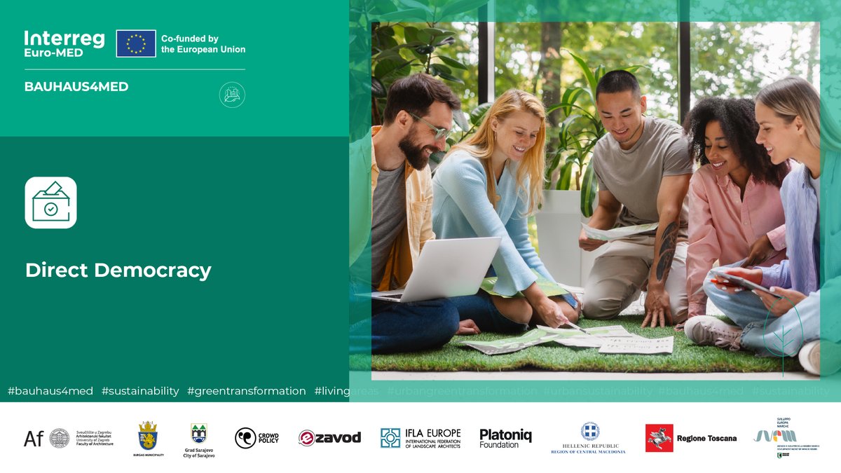 bauhaus4med's tweet photo. 🚀 Empowering Citizens through Direct Democracy in the Mediterranean Region!

➡️ See more: https://t.co/fDrGyV0Zzk

#bauhaus4med #sustainability #greentrnasformation #livingareas #challenges https://t.co/ABMDxarycb