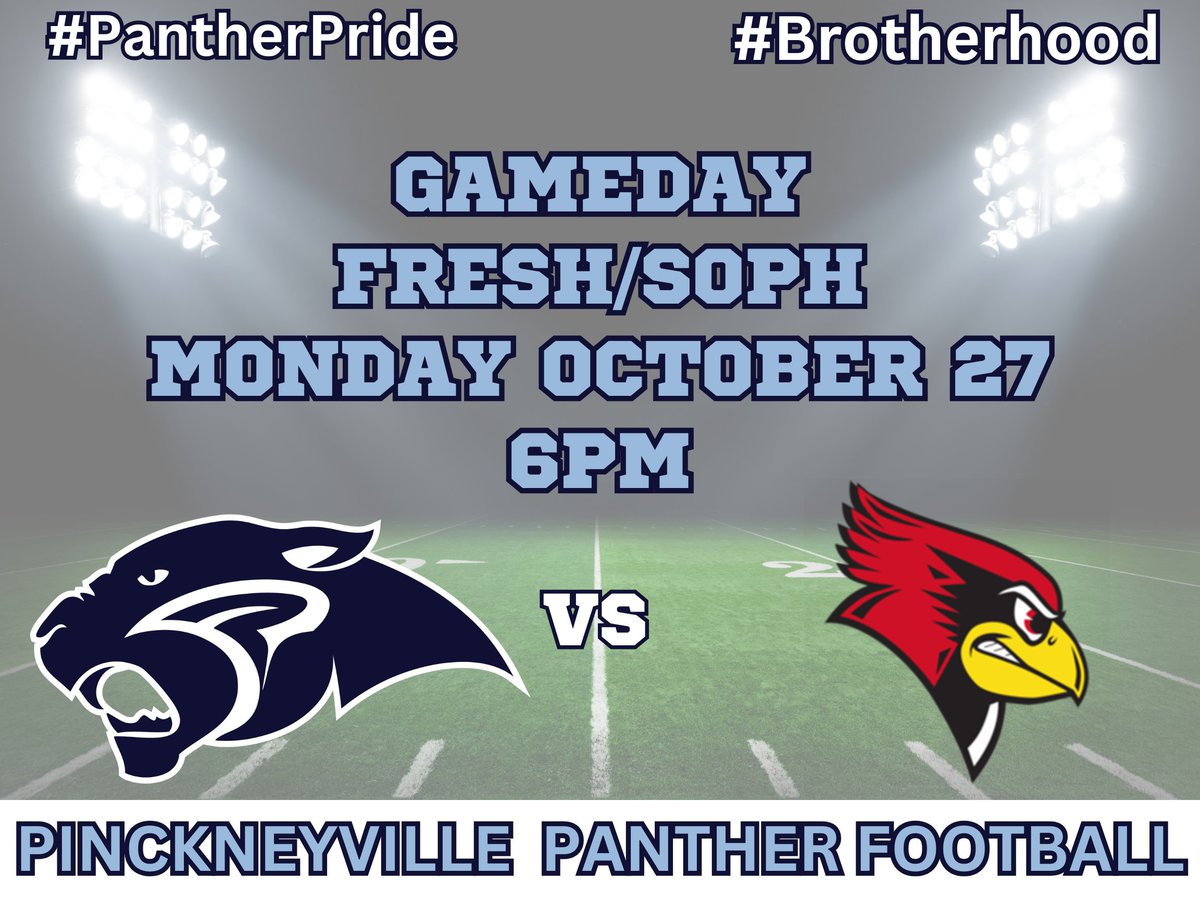 It's the Final Gameday of the Fresh/Soph season Panther Nation as we host the Redbird of West Frankfort tonight at 6PM.  Come out and support the future of the program.  #PantherPride #Brotherhood #Eat