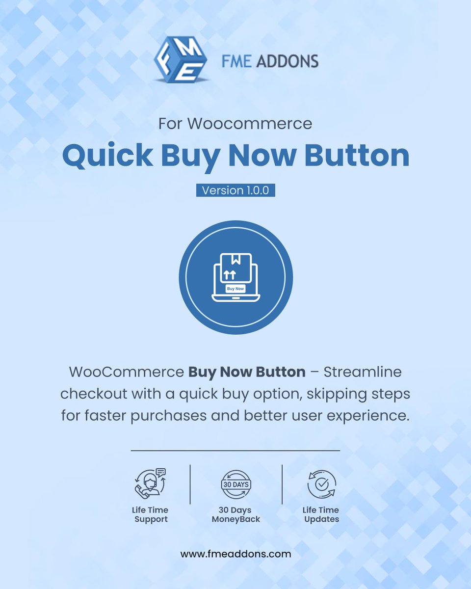 fme_addons's tweet image. Speed up shopping with the WooCommerce Buy Now Button Plugin by FME Addons!
Send customers straight to checkout for faster, smoother purchases.

Get it Now: tinyurl.com/4re3ky9w

#FMEAddons #WooCommerce #BuyNowButton