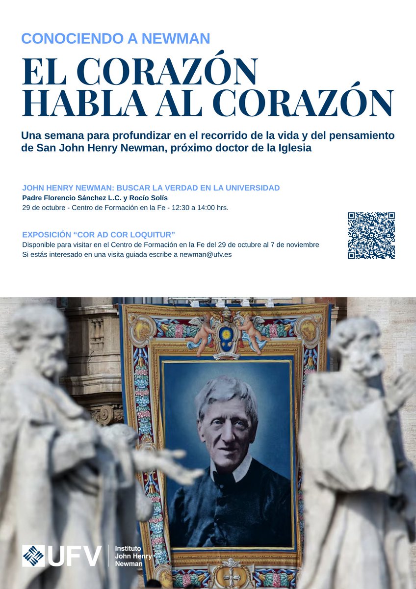 Este miércoles 29 inauguramos la #SemanaNewman en la <a href="/ufvmadrid/">Universidad Francisco de Vitoria</a> para celebrar el nombramiento de #JohnHenryNewman como doctor de la Iglesia. Conoce la aportación intelectual y vital de este gran santo y qué tiene que ver con nuestra vida universitaria hoy
institutojohnhenrynewmanufv.com/el-corazon-hab…