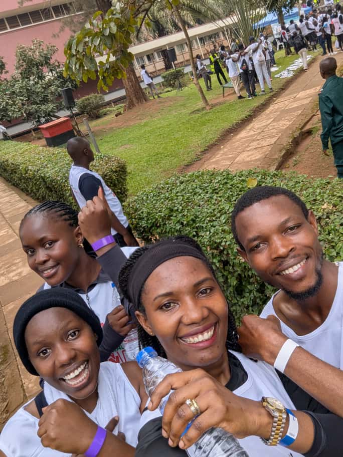 GHU_Official's tweet image. On October 26, the GHU family joined @MakerereCHS for the Centennial Run, marking 100 years of excellence in health sciences. Our members ran for a cause, donated blood, and joined aerobics in support of refurbishing the historic Davies Lecture Theatre.