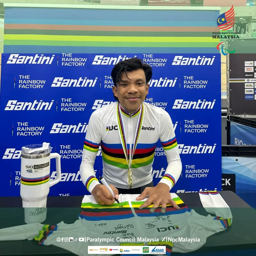 NpcMalaysia's tweet photo. History Made in Rio!
#ParaCycling #WorldChampion #TeamMalaysia #Rio2025 #MalaysiaBoleh #ParaPower https://t.co/kPfjMItgWh
