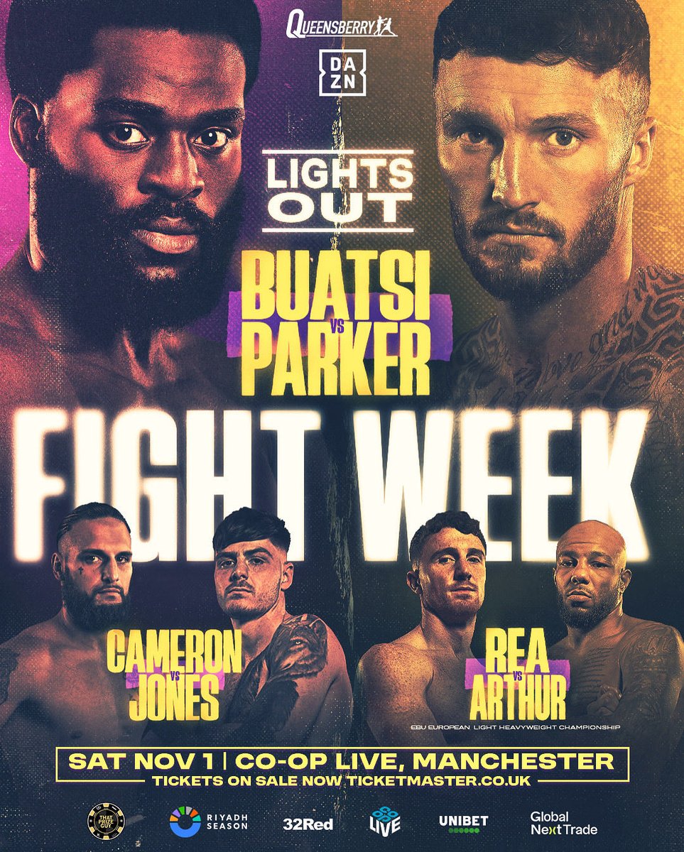 SimBoxx1's tweet image. 🥊 Fight Week 🥊

📍 Manchester 🇬🇧 
📅 1.11.25
📺 @DAZNBoxing 

🥊 @boxingbuatsi 🆚 @zachparkerboxer 

🥊 @bradrea_ 🆚 @LyndonArthur 

🥊 @liamcameron21 🆚 Jones

@Queensberry | @FrankWarren 

#SimBoxx