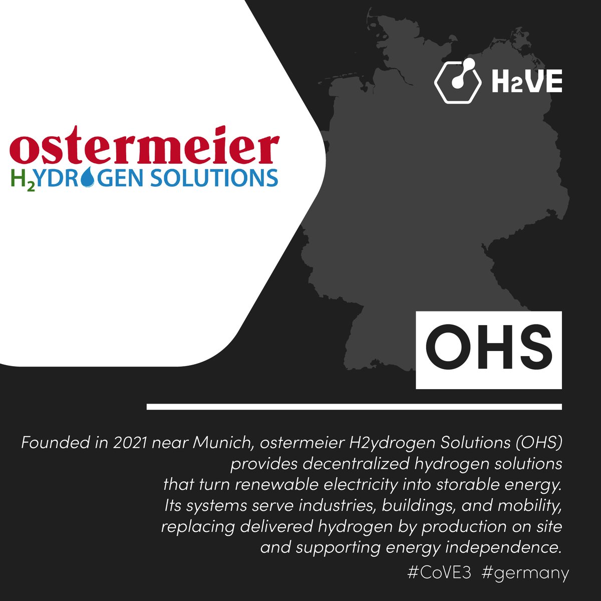 🔋 ostermeier H2ydrogen Solutions GmbH contributes to H2VE with systems that turn renewable electricity into storable hydrogen. 

Its solutions support clean, local energy for industry, buildings, and mobility.

#H2VE #Hydrogen #CleanEnergy #VocationalExcellence