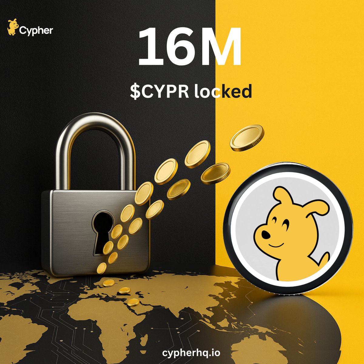 Cypher_HQ_'s tweet image. 17% of CYPR’s circulating supply is now locked by the community🔒

A strong signal of belief and the start of something exciting 💪