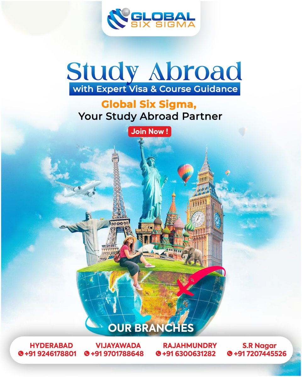 globalsixsigma6's tweet image. Turn your study goals into reality with Global Six Sigma – your trusted partner for overseas education! 🌍
Get expert visa and course guidance to make your journey smoother and smarter
#studyabroad #globalsixsigma #studyvisa #overseaseducation #studygoals #internationalstudents