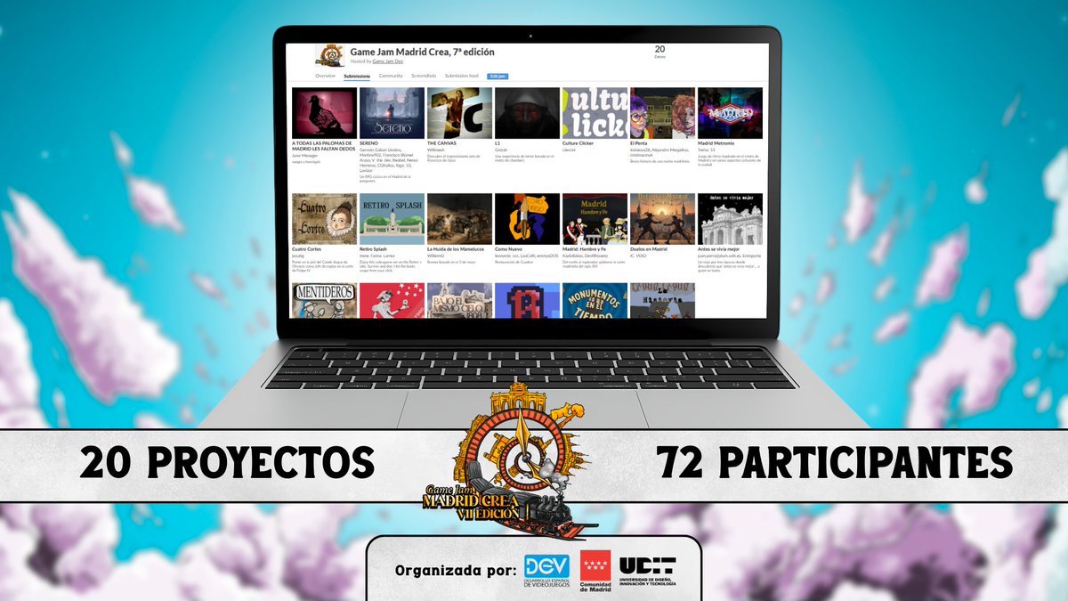 ¡La VIII #GameJamMadridCrea ha concluido con un aumento de proyectos y participantes! ✨💪

Dentro de unas semanas anunciaremos los juegos destacados por el jurado para la exposición presencial de 2026. 👀

Mientras, ¡podéis probar los proyectos aquí! 👇
itch.io/jam/game-jam-m…