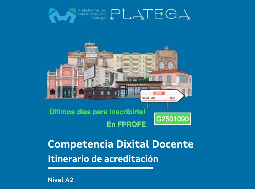 CAFIgalicia's tweet image. 📱 Aberto o prazo para o curso G2501090 - Formación para a acreditación da competencia dixital docente no nivel A2
🎯 50 horas | Platega
⏰ Empezamos xa!
Acredita as túas competencias dixitais 💻
Inscricións abertas  en FPROFE
@cafieducaciondixital #CDD #FormacionDocente #NivelA2