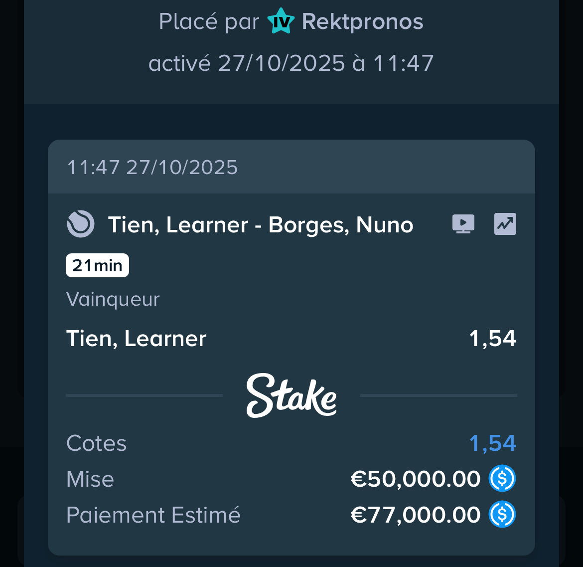 REKTKAZ's tweet image. 🏆 PRONO PUBLIC 🏆

TIEN 1.54@

📲 LIEN TELEGRAM : t.me/+gETy9eA9x0BjZ…

#TeamParieur #Tennis #ATP