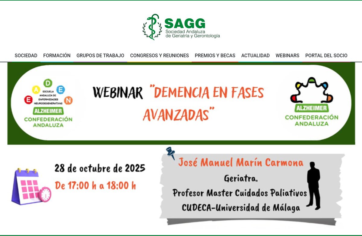 🔊Te esperamos en este webinar el próximo 28 de Octubre.
  
¡No te lo puedes perder!

Inscripción gratis🆓
👇 docs.google.com/forms/d/e/1FAI… 

#sagg #demencia #geriatria #gerontologia