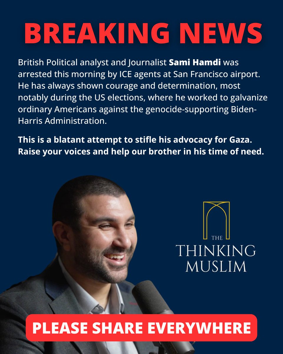 <a href="/OmarHamadD/">Omar Hamad | عُـمَـرْ 𓂆</a> Sami Hamdi has been detained. Please call for his release. #FreeSamiHamdi