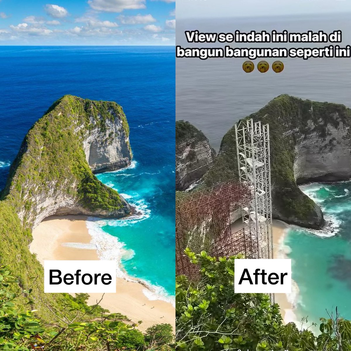 pendakilawas's tweet image. Jujur Jadi jeleek banget, jadi teringat ada bule yang bilang dia ke bali atau wisata alam Indonesia bukan untuk menikmati hotel bintang 5 atau fasilitas mewah apapun itu, tapi menikmati murni keindahan alam 
Kelingking Beach, Nusa Penida, Bali