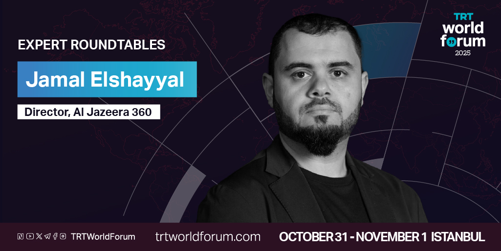 #TRTWorldForum2025’s Expert Roundtable session “From Victimhood to Resilience: The Path to Justice in Gaza” will host Jamal Elshayyal, Director, Al Jazeera 360.

🗓️ 31 Oct – 1 Nov 2025
📍 Istanbul

🔗 Register now via trtworldforum.com

#TRTWorldForum #GlobalReset