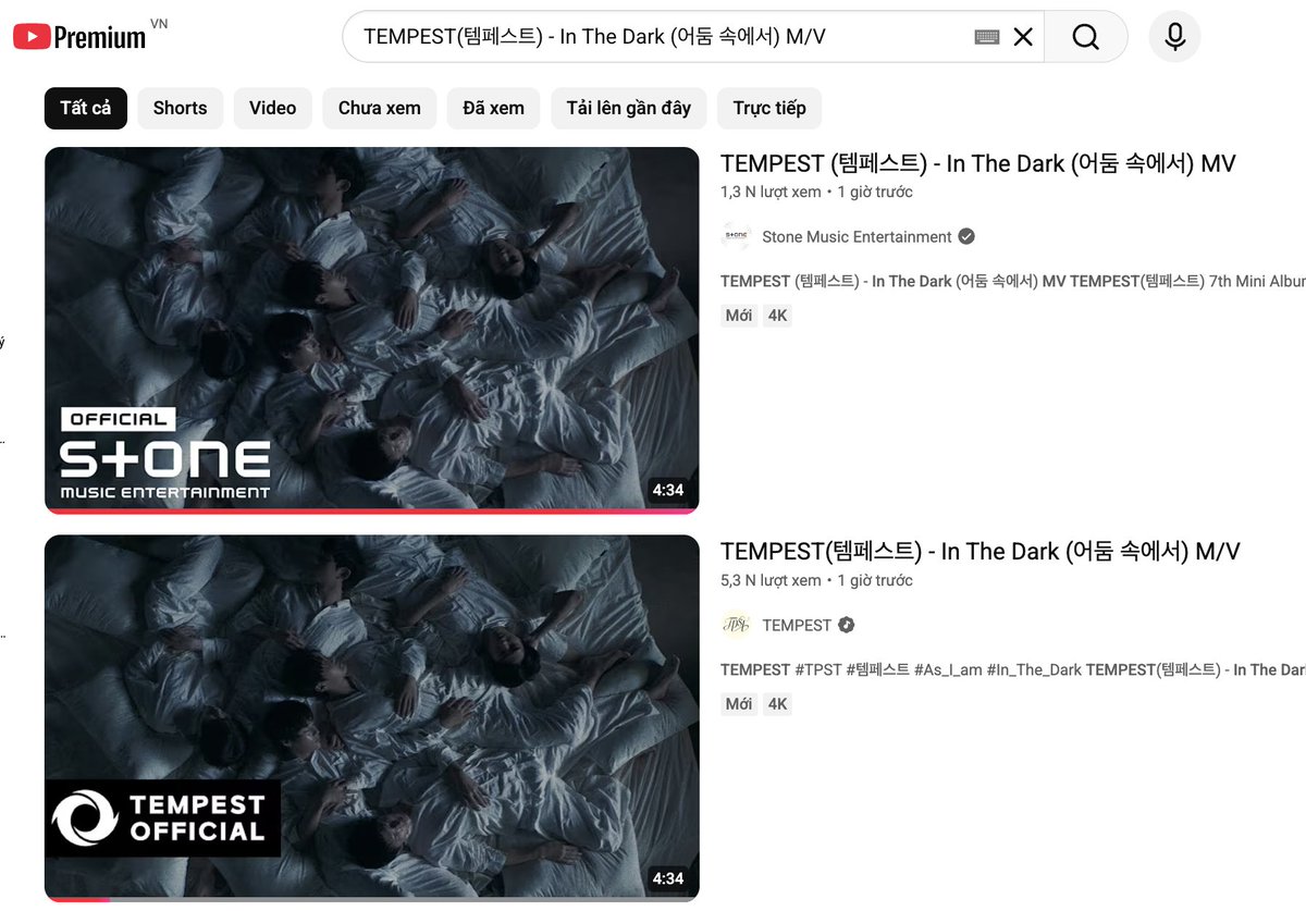 TPSTStreamteam's tweet image. 📌 🎵 In The Dark MV is released SIMULTANEOUSLY on both TEMPEST’s channel and Stone Music!
🔥 Both channels COUNT for TEM’s scores!

Instead of waiting for 2 - 3 other videos before coming back like before, we can now rotate more smoothly:
➡️ Watch 1 time on the TEMPEST channel…