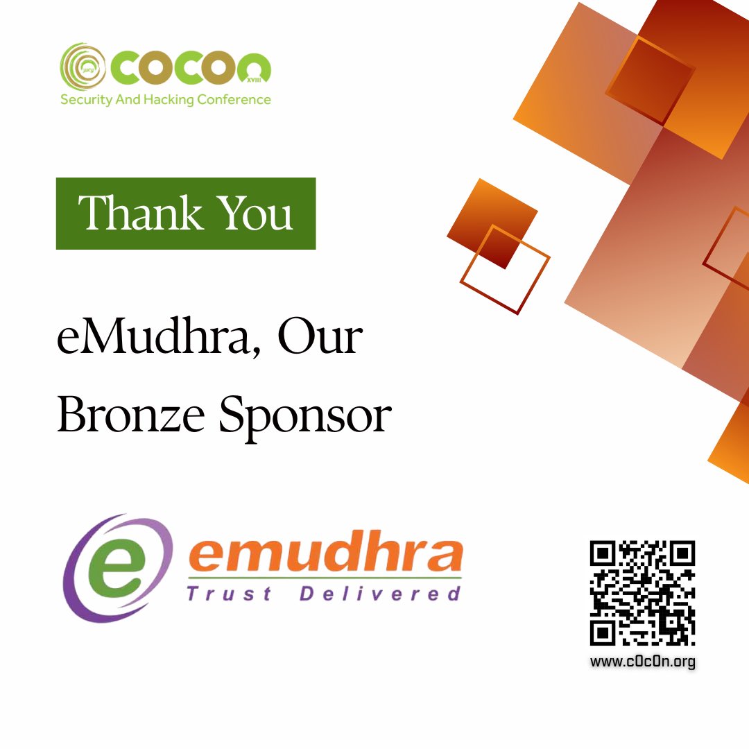 Thank You, eMudhra!
We extend our gratitude to eMudhra for being the Bronze Sponsor of #c0c0n2025. c0c0n.org
