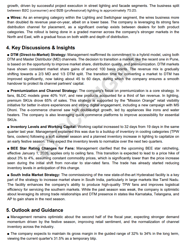 myAlerts_in's tweet photo. #ORIENTELEC #ORIENTELECQ2 Orient Electric Ltd Q2FY26 Earnings Concall Summary https://t.co/lTVkqu7ket