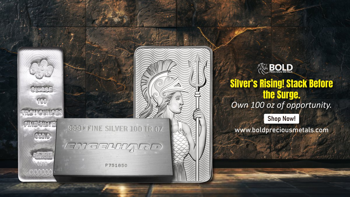 Bold_PM's tweet image. Silver’s rising and the time to stack is NOW! 💥

Don’t miss your chance to grab 100 oz of opportunity before prices soar.

💎 Shop today at
boldpreciousmetals.com/100-oz-silver-…

#SilverStackers #SilverRush #InvestInSilver #BoldPreciousMetals #StackSmart