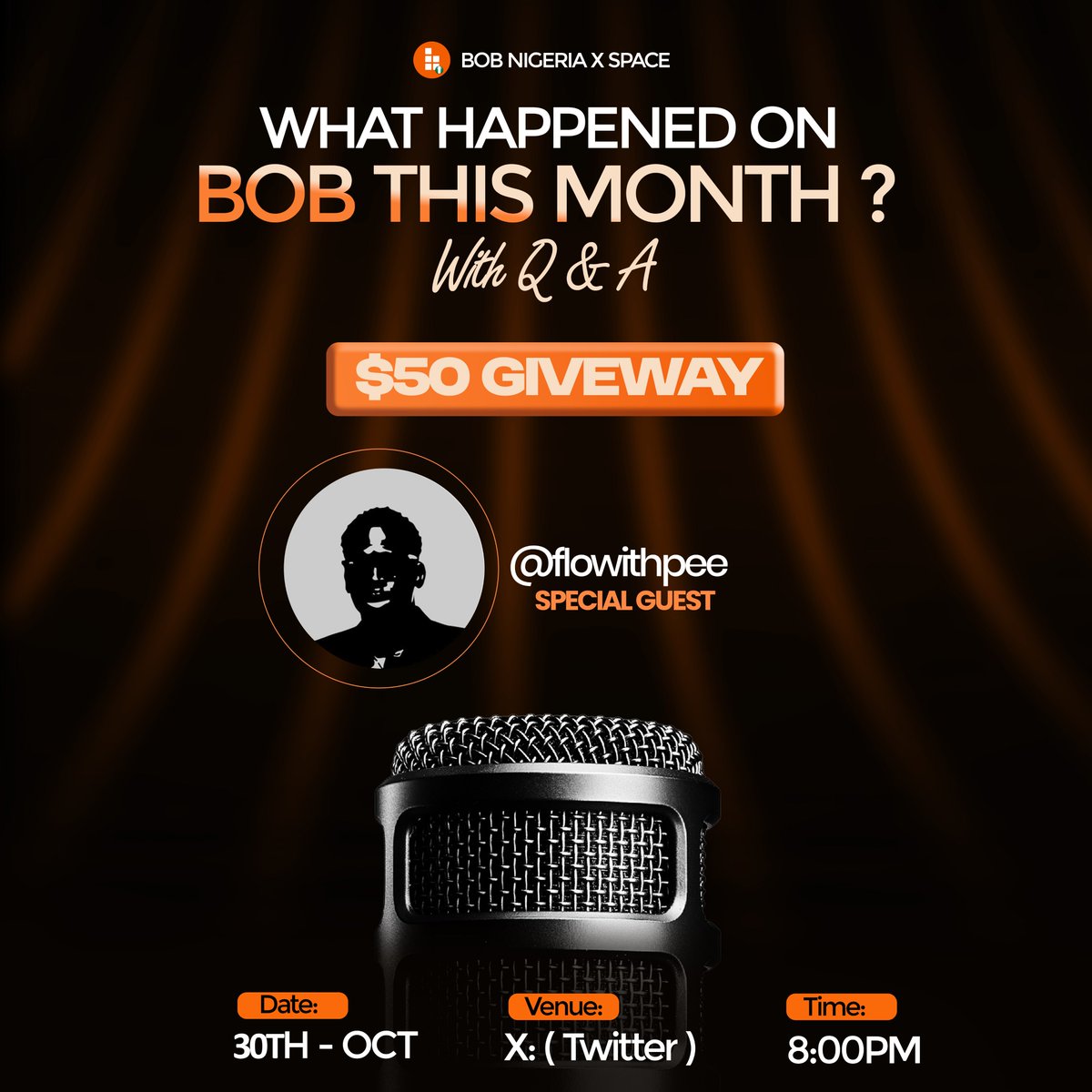 BOB Nigeria (@build_on_bob_ng) on Twitter photo A lot happened on BOB this month ๐
From ecosystem updates to community milestones. Let's get a recap, shall we? 
Tune in to the next community space
๐ถWith special guest - <a href="/flowithpee/">flowithpee</a> 
๐
30th Oct. 2025
๐8 PM
๐$50 giveaway up for grabs  
Check below for giveaway details A lot happened on BOB this month ๐
From ecosystem updates to community milestones. Let's get a recap, shall we? 
Tune in to the next community space
๐ถWith special guest - <a href="/flowithpee/">flowithpee</a> 
๐
30th Oct. 2025
๐8 PM
๐$50 giveaway up for grabs  
Check below for giveaway details