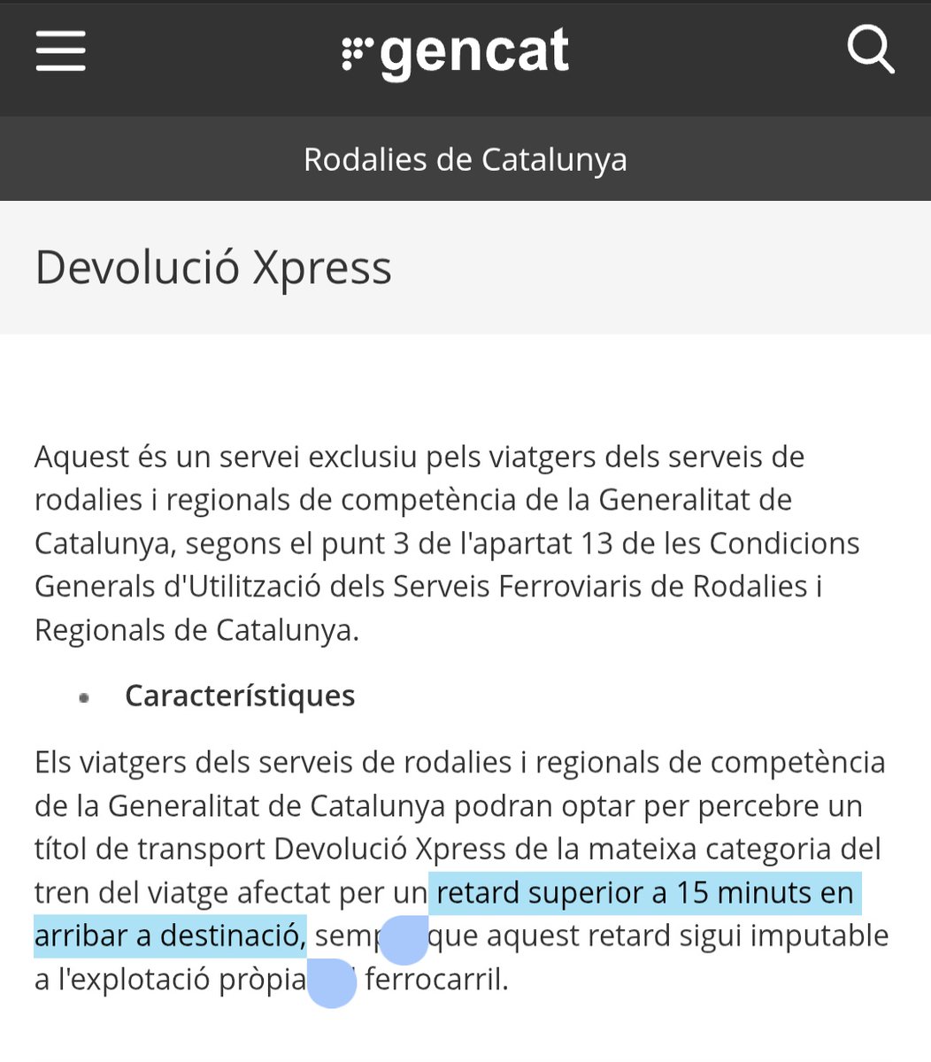 Bon dia <a href="/rodalies/">Rodalies Catalunya</a> ahir en arribar a l'estació de Lleida amb el 15045 i dirigir-me a taquilles per sol·licitar la Devolució Xpress, el personal desconeixia la normativa actualitzada i dirigia els viatgers a esperar 24h, ja m'ha passat diversos cops... Has d'insistir i es molesten