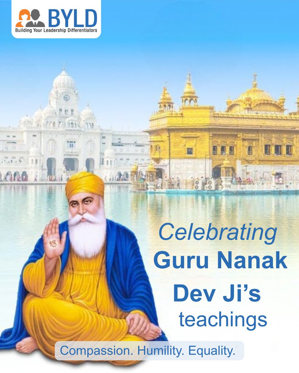On Guru Nanak Jayanti, we honor the wisdom and compassion of Guru Nanak Dev Ji.

His teachings remind us that true leadership lies in humility, service, and uplifting others.

#BYLDGroup #gurunanakjayanti