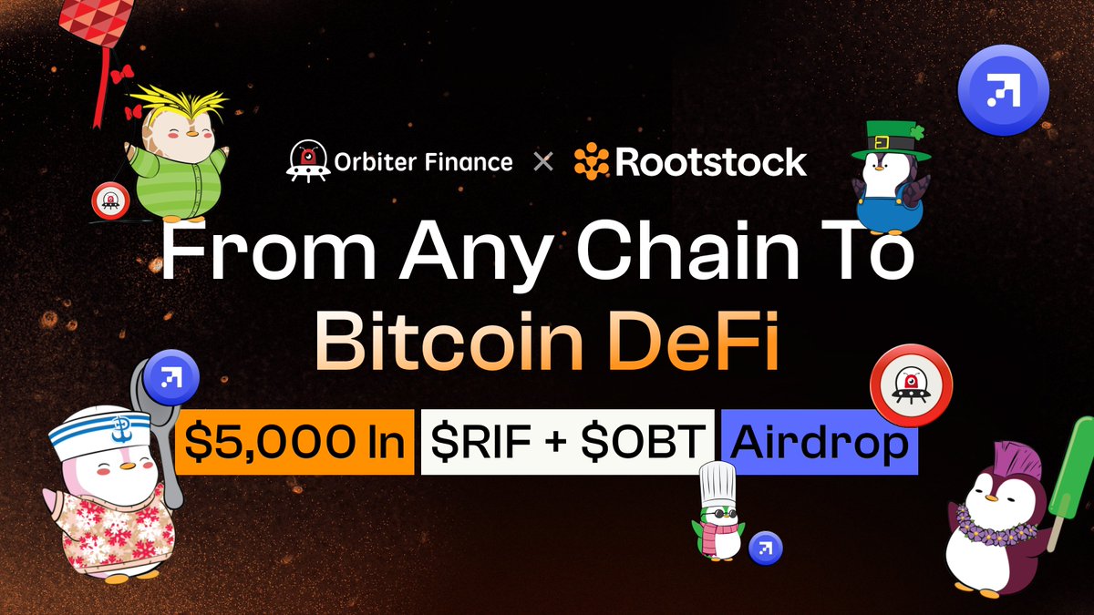 Orbiter_Finance's tweet image. Orbiter x Rootstock Quest is live! Oct 27–Nov 17

✅ Bridge ≥ $40 BTC/USDT to Rootstock
✅ Follow @rootstock_io 
✅ Retweet this post

💰 $5,000 RIF + OBT airdrop 
🏆 Leaderboard shares top 100 

Start: orbiter.finance/quest/57