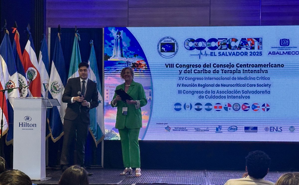 semicyuc's tweet image. La Dra. Giménez-Esparza Vich representó a la SEMICYUC en el Congreso de la @COCECATI y la @ASALMECCI, celebrado en El Salvador. Felicitamos al comité organizador y a ambas Sociedades por el altísimo nivel académico del encuentro y la cálida acogida.
Nuestra Presidenta Saliente…