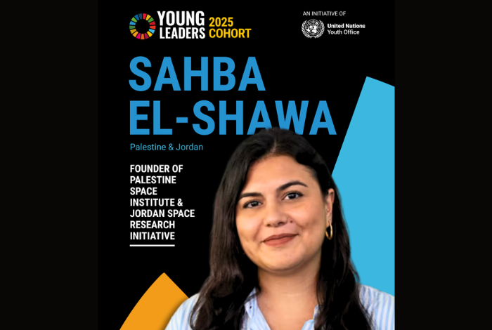 🎉 Congratulations to Sahba El-Shawa, PhD SDC and founder of the Palestine Space Institute and Jordan Space Research Initiative, selected among the 17 UN Young Leaders for the SDGs 2025 out of 33,000+ applicants! 👉 un.org/youthaffairs/e…
#IUSSCommunity #SDGYoungLeaders #UNYouth