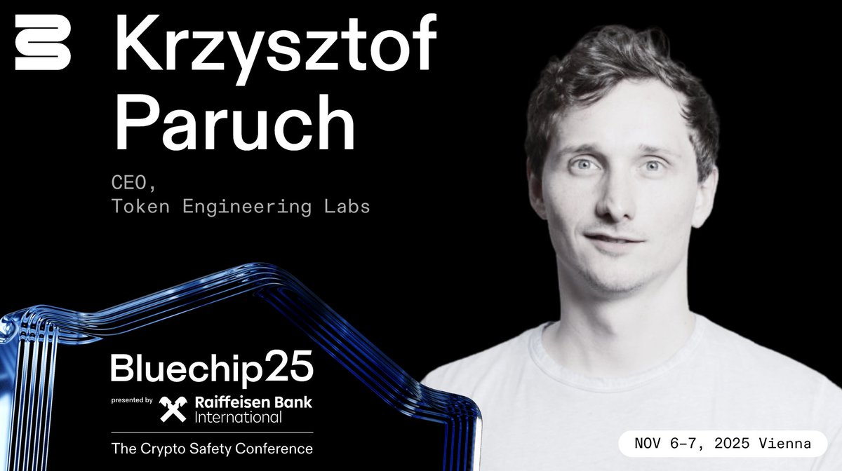 🎙️ @Paruch1, CEO of Token Engineering Labs

At <a href="/TE_Labs/">Token Engineering Labs</a>, Kris helps crypto projects rigorously model, simulate, and optimize their token incentives.

Hear him speak at Bluechip25, the Crypto Safety Conference.

See more at conference.bluechip.org.

📍 Nov 6-7 in Vienna