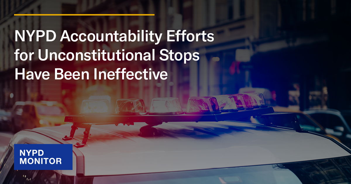 NypdMonitor's tweet photo. The NYPD’s internal remedies for unconstitutional stops, officer training and re-training, have been ineffective. Supervisors have not been held accountable, with few, if any, consequences for failure to address unlawful stops by officers. https://t.co/fZVpkAlm6b