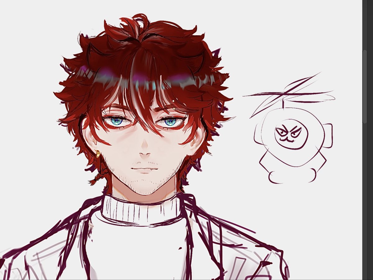 GoodWitchMery's tweet photo. Working on a new #vtuber model for a friend. This one is chellenging bc it has a morning BEARD! https://t.co/0JeE9Rf6Wm