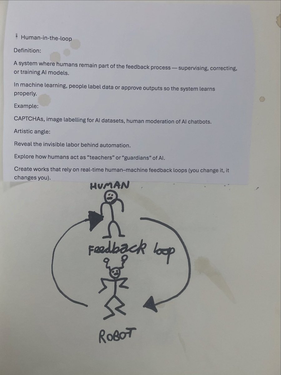 jackflorish's tweet image. Human-in-the-loop
Exploring the invisible labor that keeps “automation” running.
Every dataset, every decision, every “AI” output still loops back to us — supervising, correcting, training.
#HumanInTheLoop #AIArt #DigitalArt #TechArt #ConceptualArt #ProcessArt #AutomationAndArt