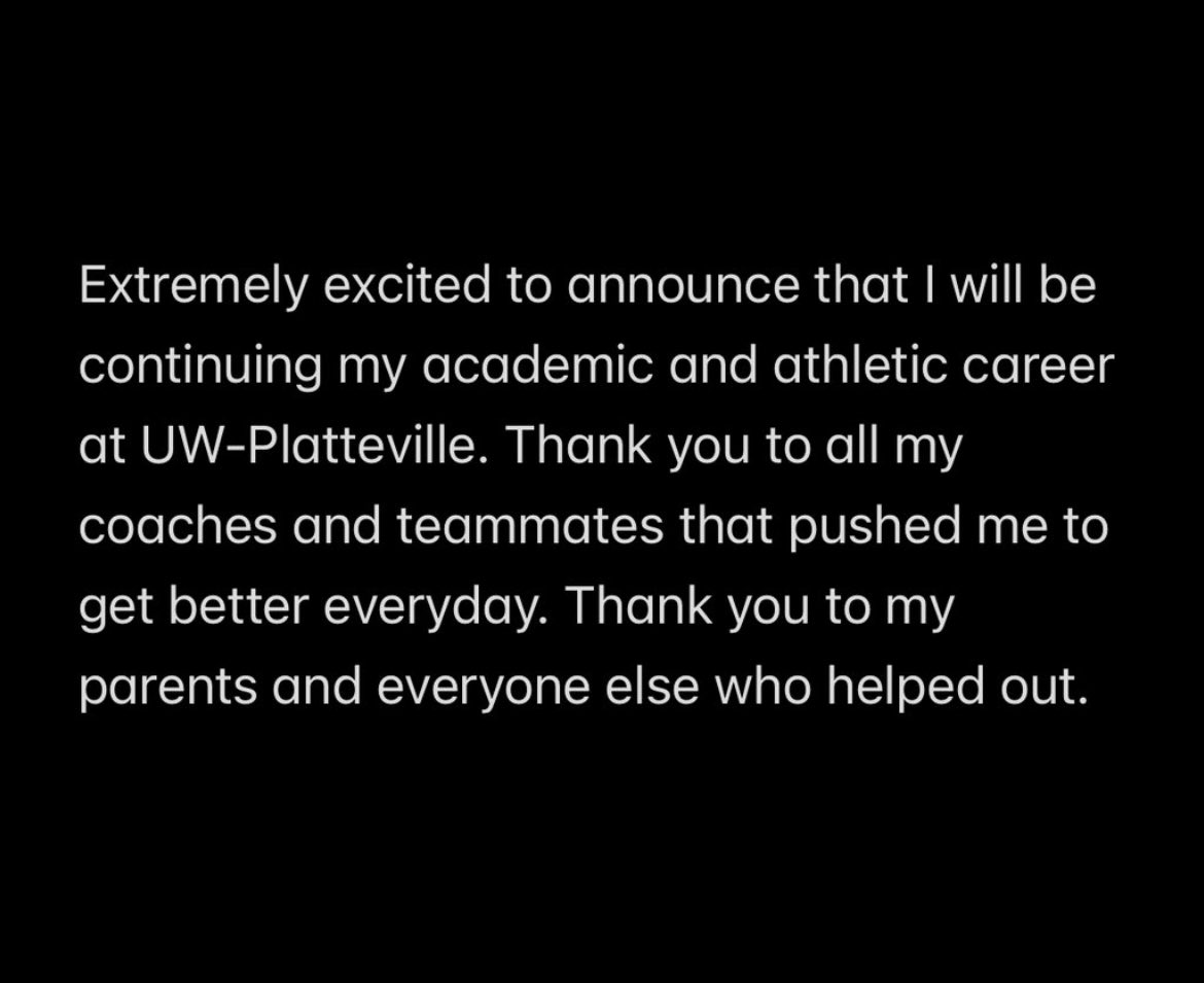 Committed 100%🧡💙 to UW-Plattville. Thank you so much <a href="/Ryan_Munz/">Ryan Munz</a>, <a href="/Allenbt29/">Brent Allen</a>, and <a href="/RieseDraft/">Owen Riese</a> for giving me this amazing opportunity. #SwingTheAxe