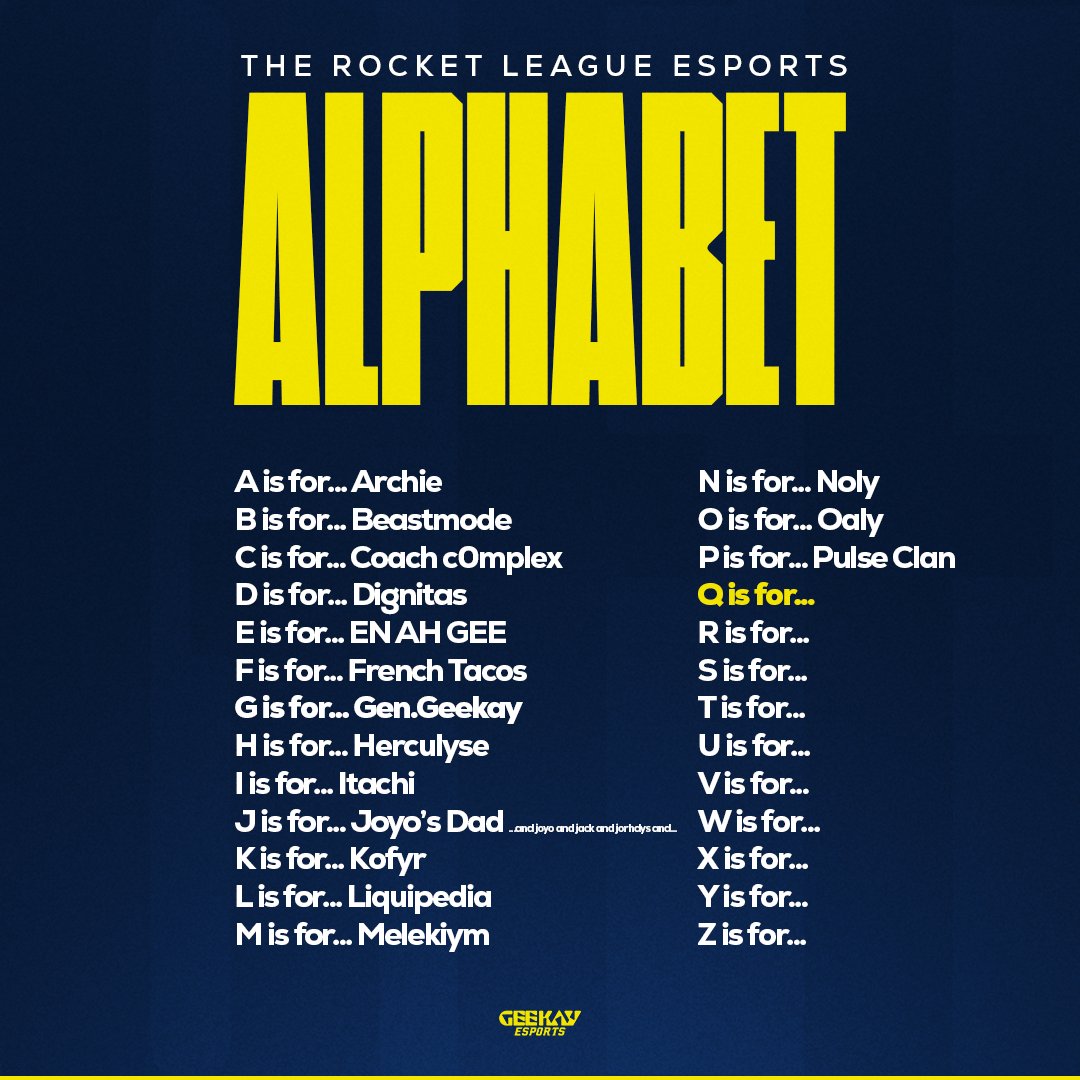 Onto the letter Q!

The best reply will be put on the graphic. Give us your submission below!